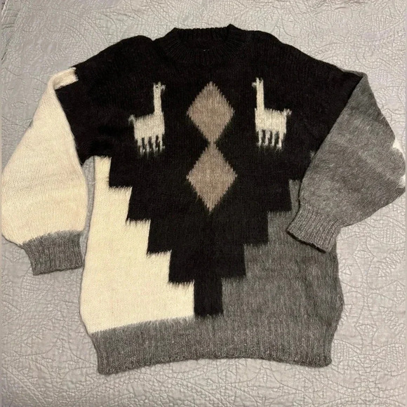 Sweaters - Aymara 100% Alpaca Vintage Handmade Crew Neck Sweater